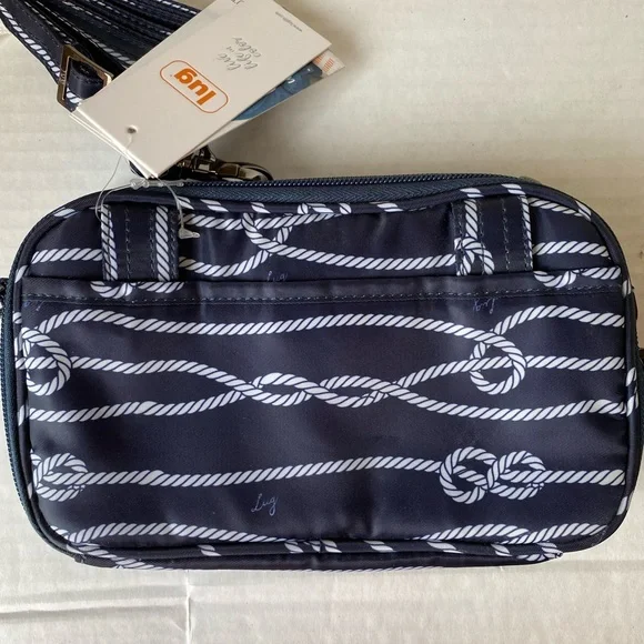 Lug Roundabout 2 Convertible Wallet Crossbody Nautical Navy New - Picture 3 of 16